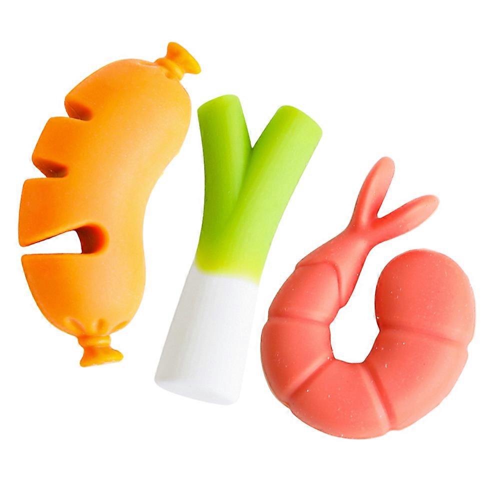 Kitchen Silicone Pot Lid Support Creative Tool for Spill Stopper 3Pcs