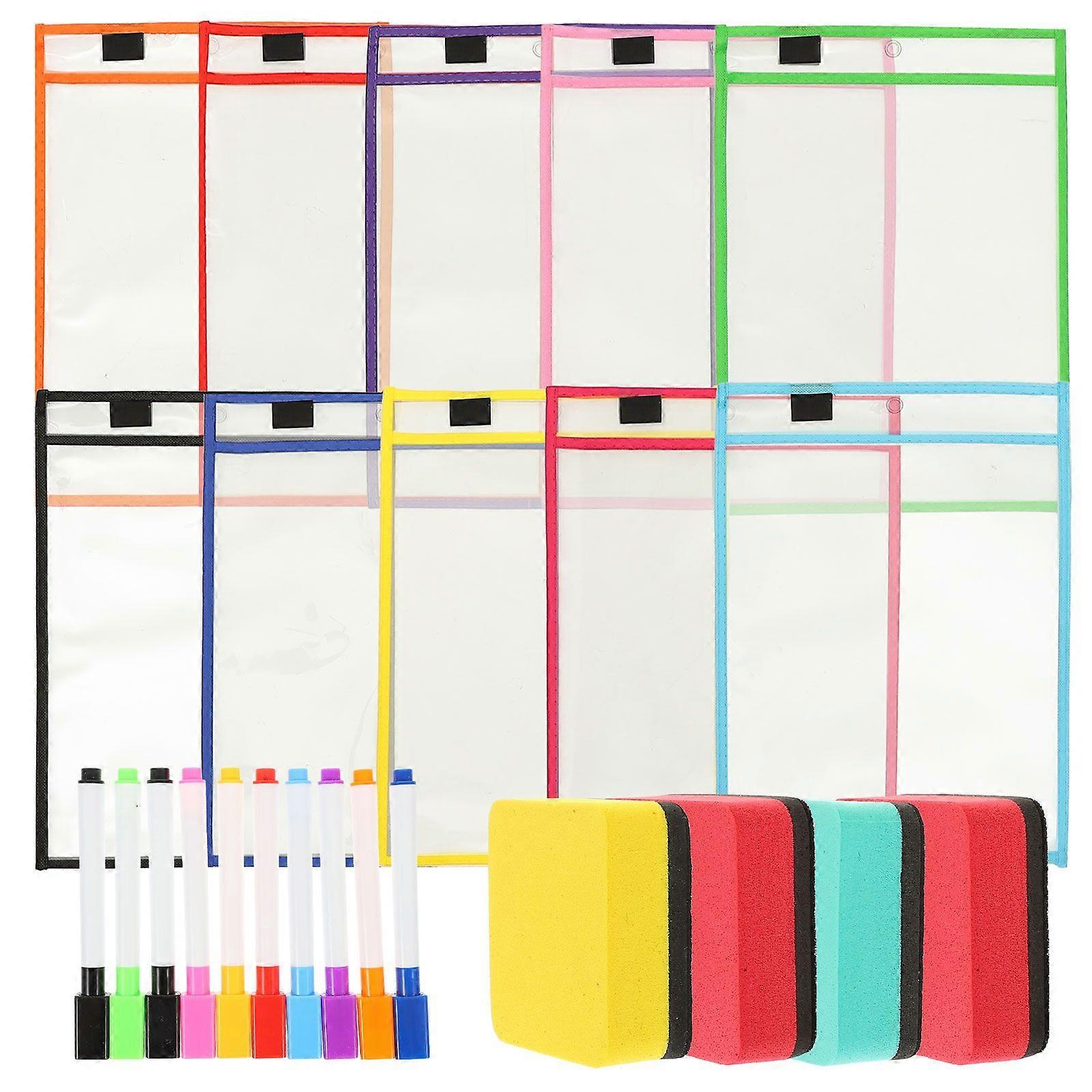 1 Set Professional File Pockets Daily Use Sheet Protectors Convenient Dry Erase Sleeves