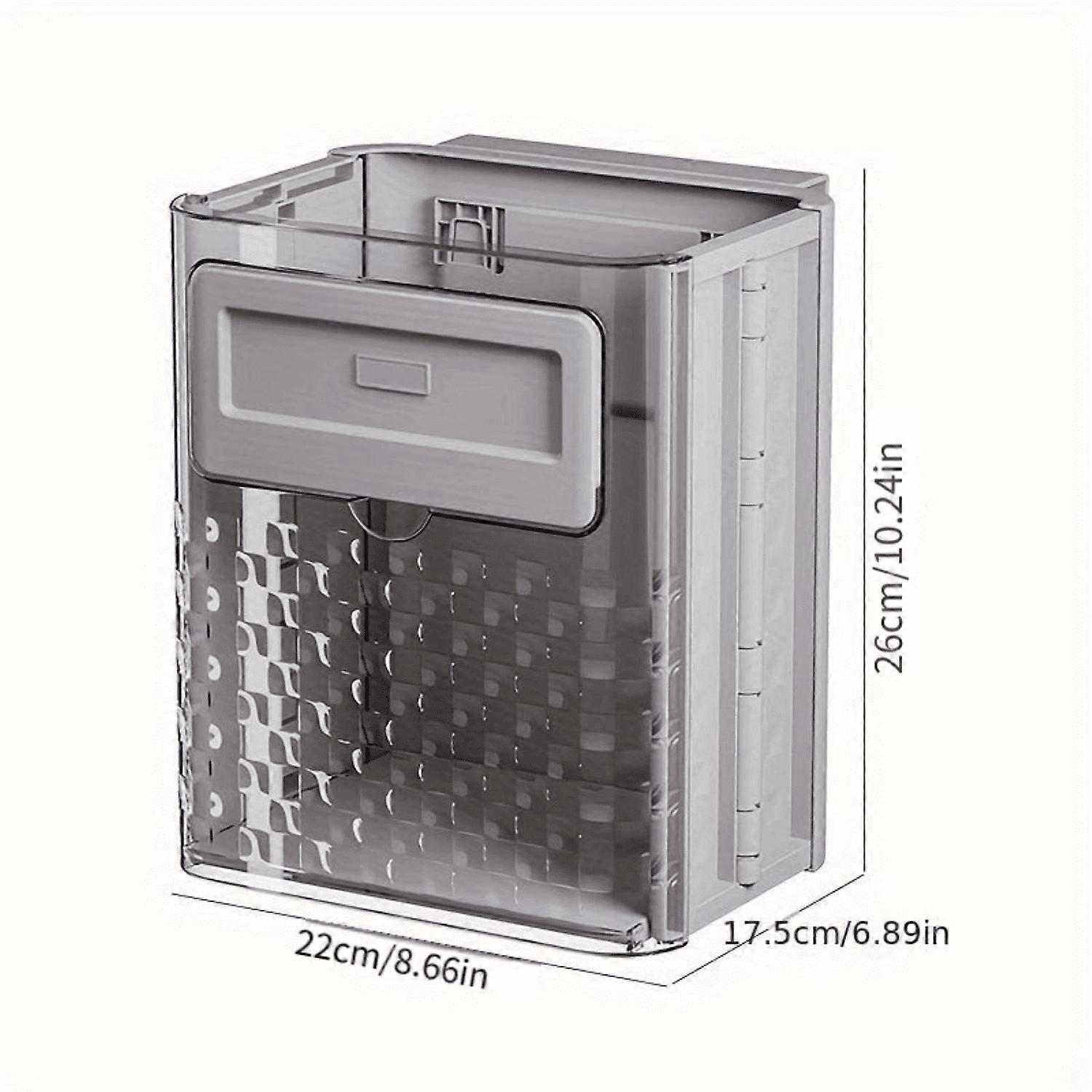 SHAOSZC Foldable Household Wall Mounted Trash Can with 2.64gal Capacity - Convenient Space-saving Garbage Bin for Home Use