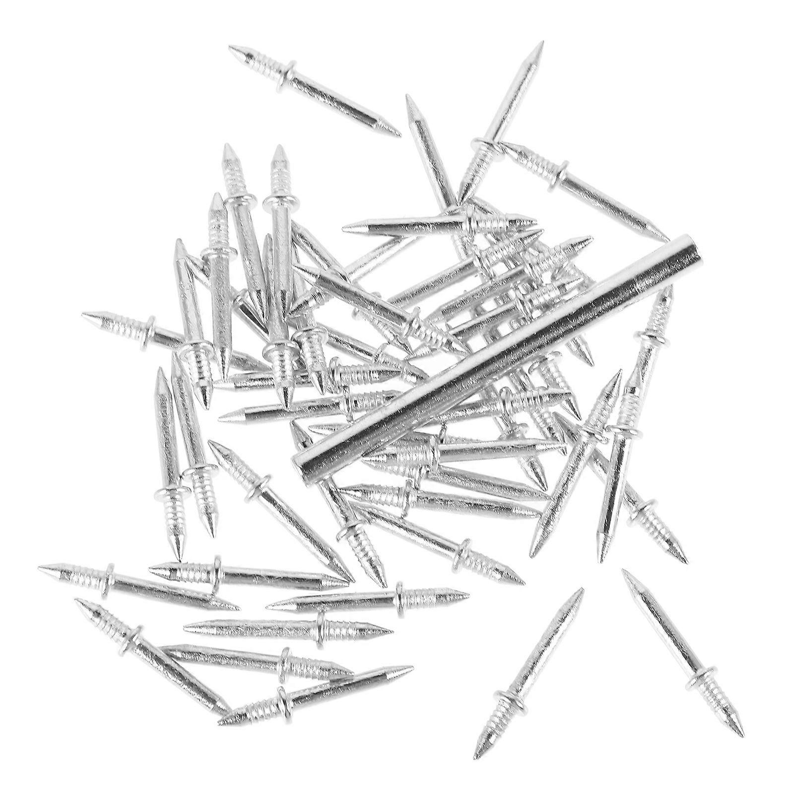 Double Head Skirting Nails Seamless Nail for Home Use 2Sets Silver