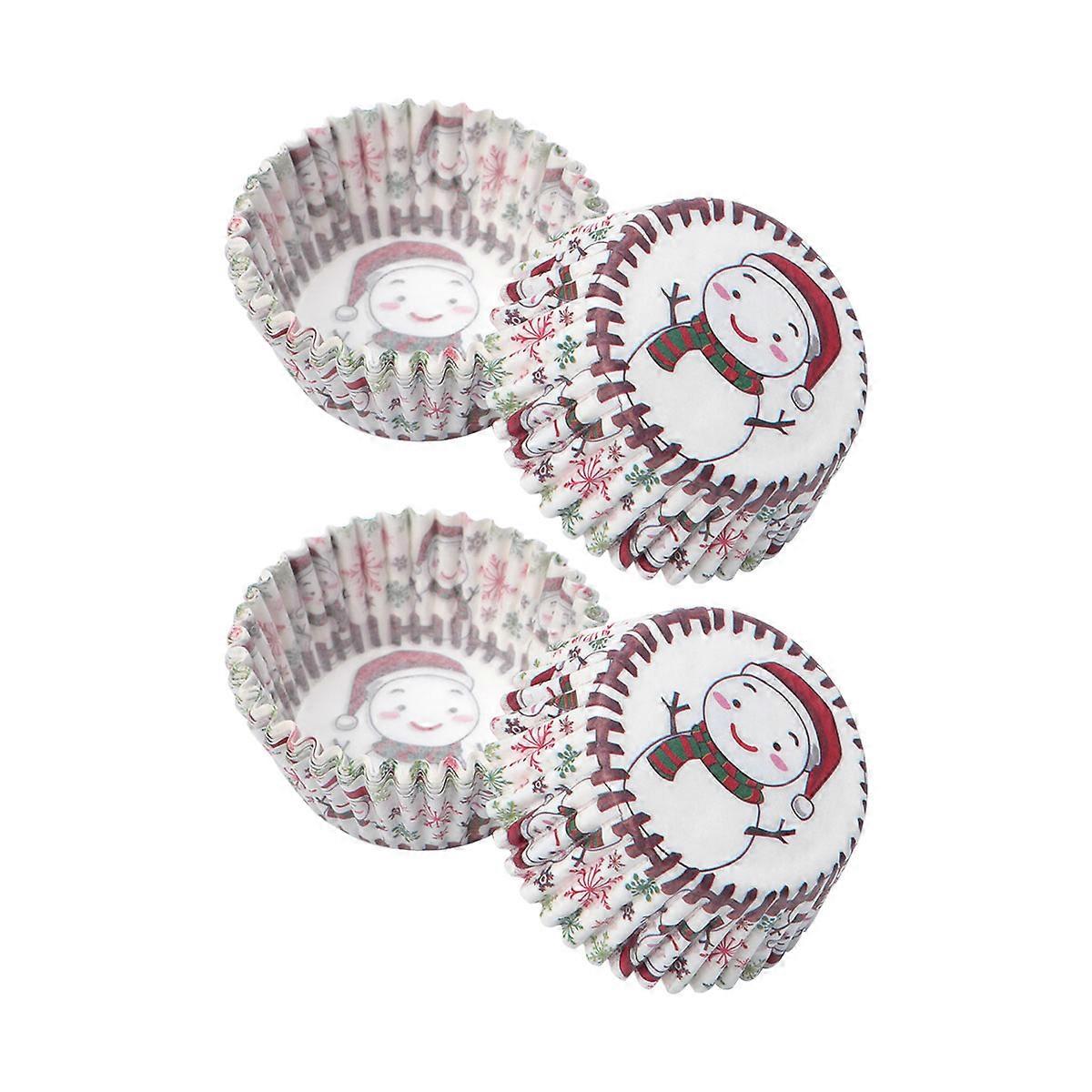 Holiday Paper Baking Cups Round Shape Soybean Ink Food Grade Sealing 11x11x3.2cm 100Pack