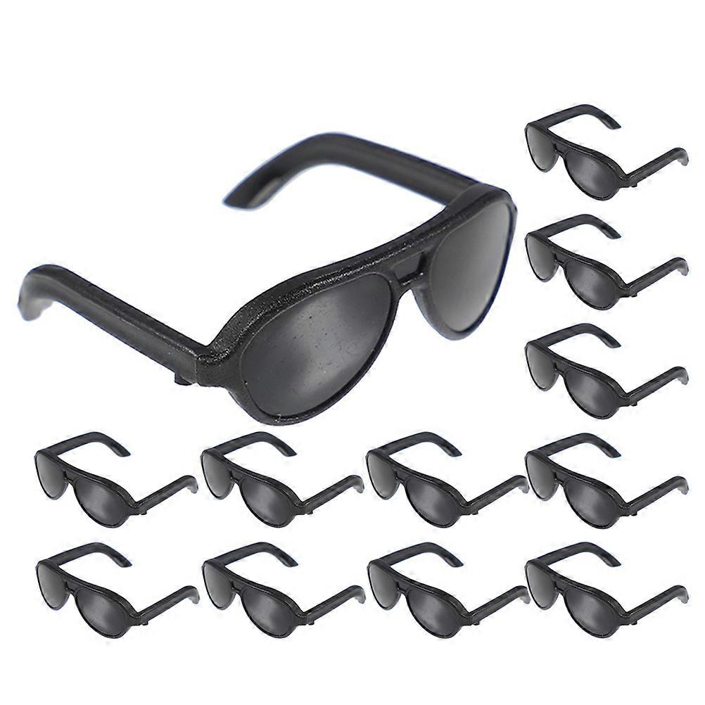 Miniature Model Doll Sunglasses Gift For Toy Collectors 96 Pcs Rectangular Black