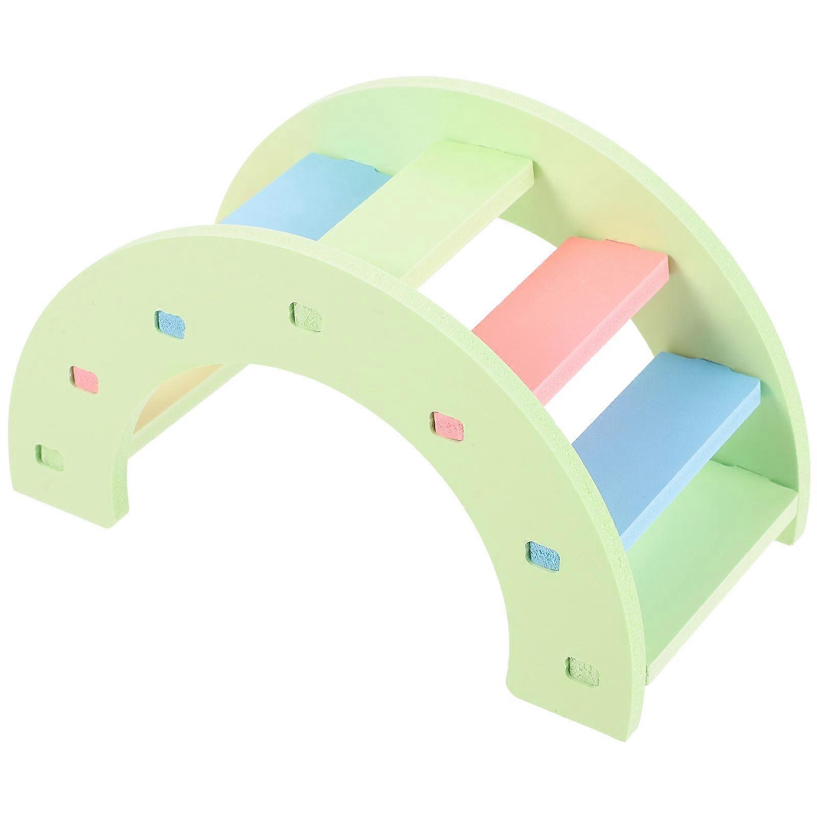 Pet Activity Structure Rainbow Arch Bridge Toy For Small Animals Indoor Use 1Set