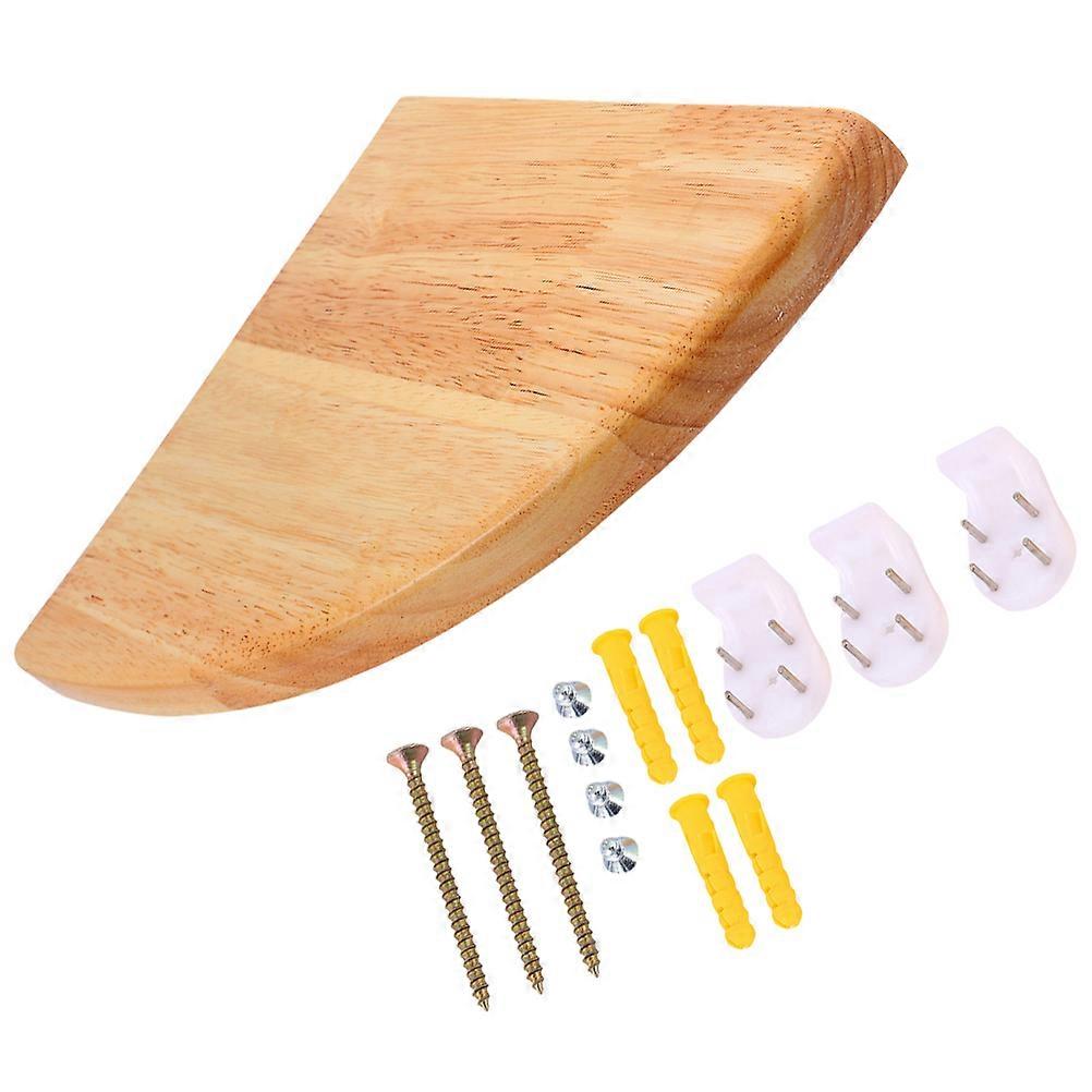 Wall Mounted Floating Corner Shelf for Storage 4Sets Wooden Khaki