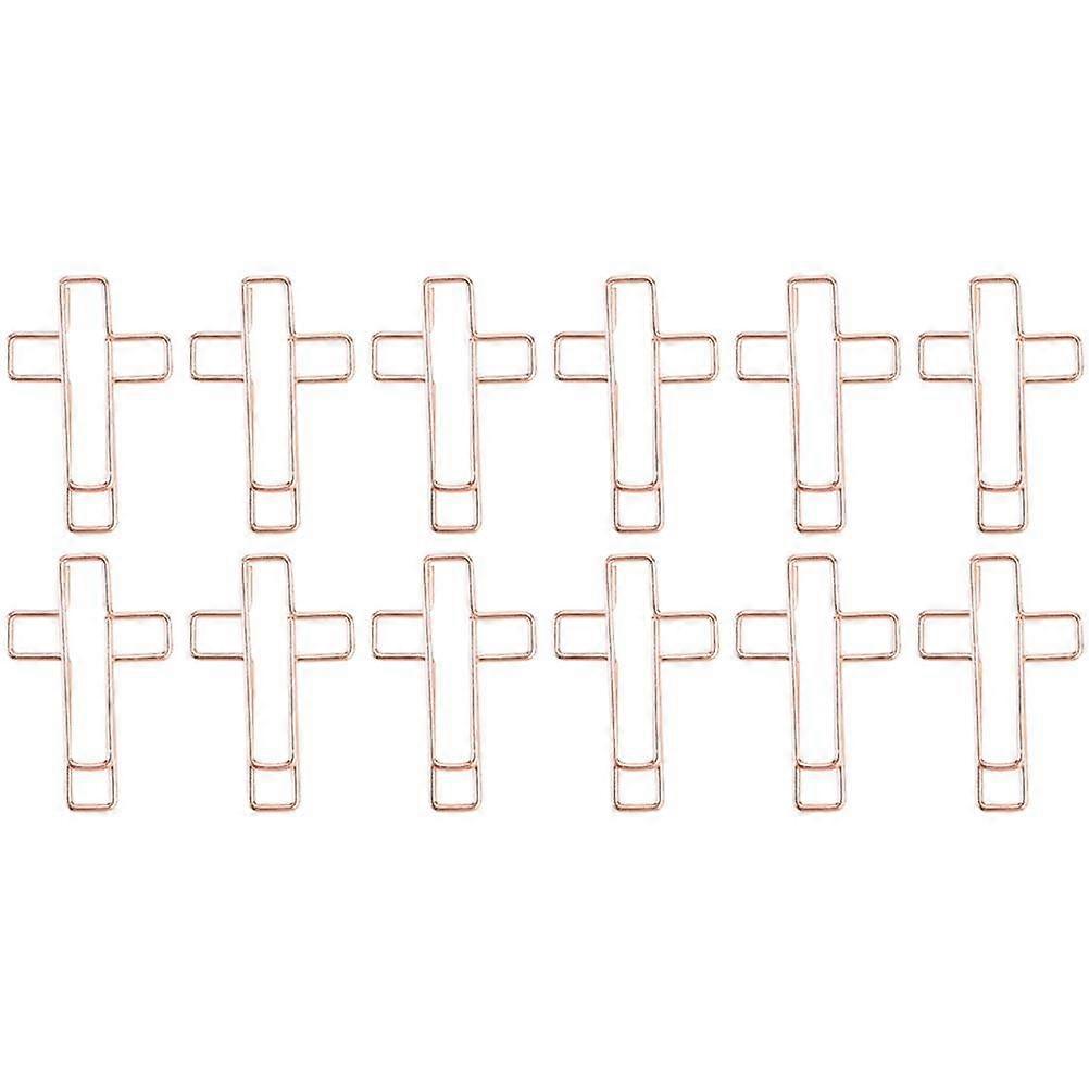 Creative Cross Design Paper Clips For Notebooks And School 12Pcs Metallic Clamps Perfect For Office And Home