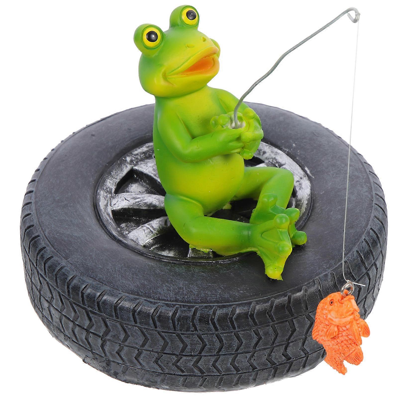 Floating Pond Frog Decoration for Garden Use 3Pcs Resin Frog Statue