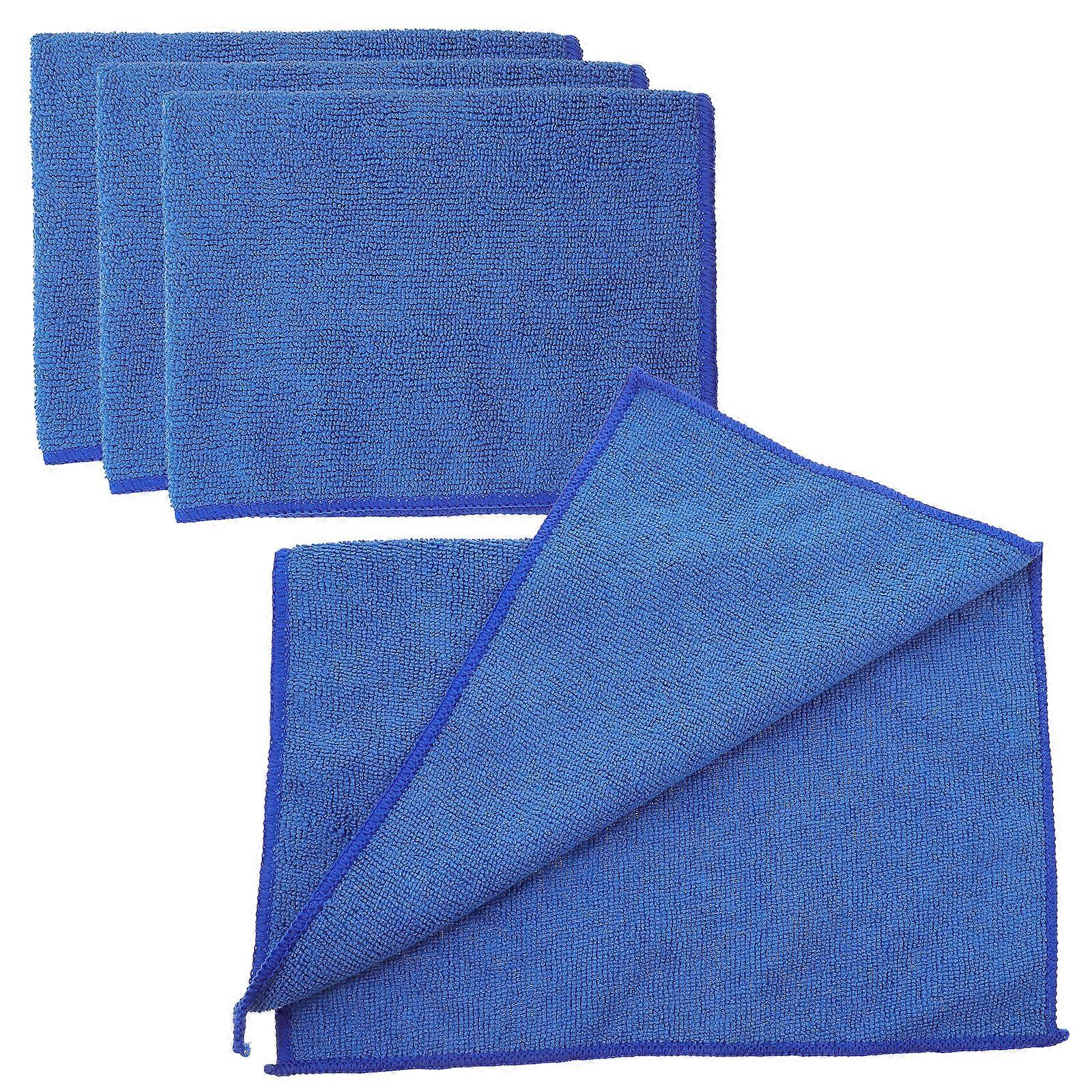 Kitchen Dish Towels for Cleaning Use 16Pcs Blue Microfiber Set