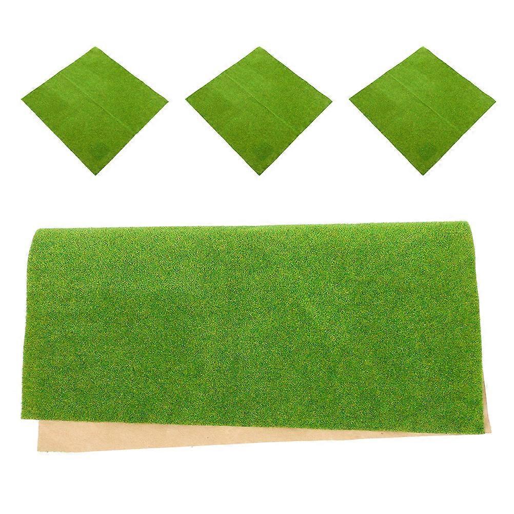 Artificial Grass Turf 4Pcs Green Fake Grass Pads For Miniature Scenes Perfect For Sand Table Crafting Activities