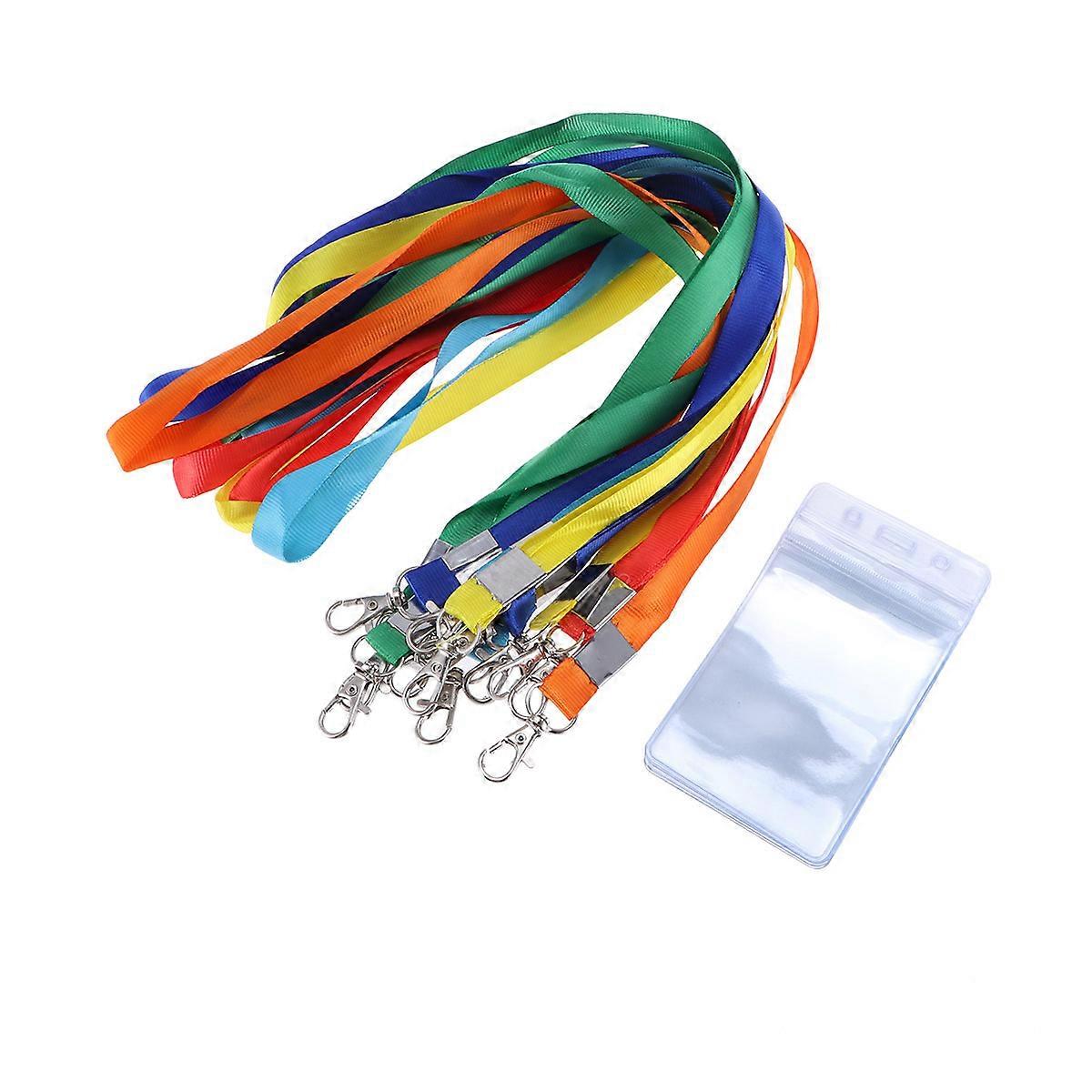 Name Tag Protector Waterproof Employee Badge Holder with Rope 36Sets