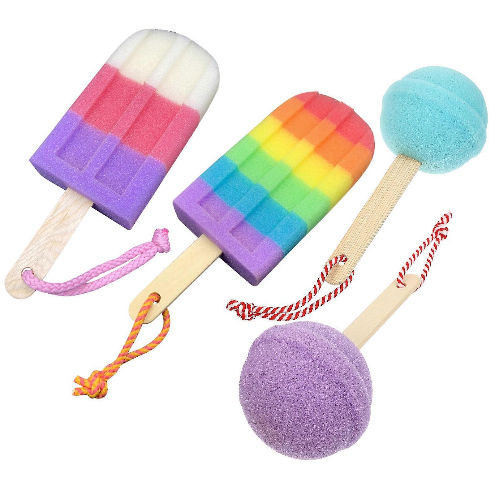 12 Pcs Colorful Bath Sponge Shaped Shower Scrubber For Baby Bathing Lightweight Foam Production