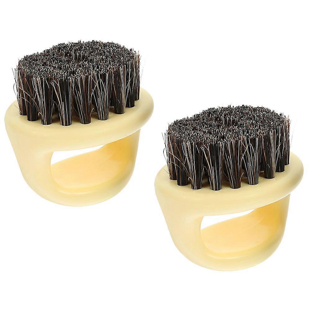 Beard Brush Handheld Men Grooming Tool for Broken Hair 4Pcs Set Beige