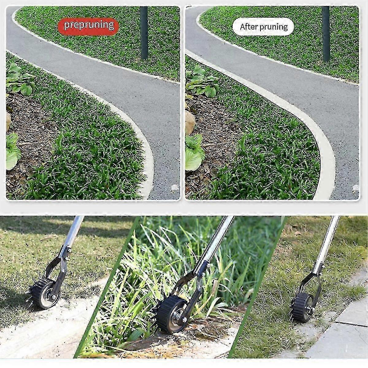 Manual Lawn Edger with Rotary Wheel, Grass Trimmer Shear for Garden and Sidewalk Edging Tool