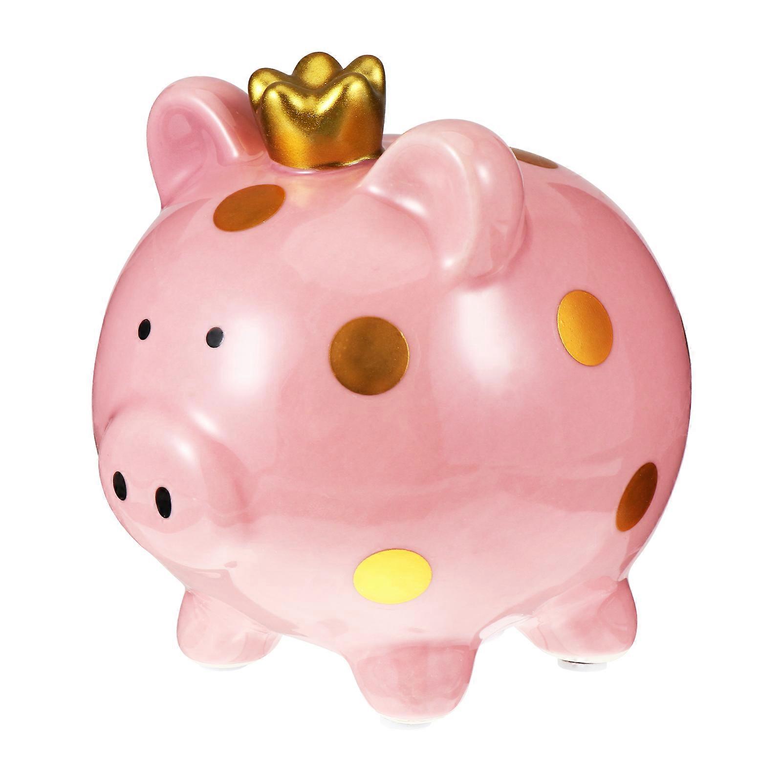 Kid Money Pot Pig Shape Ceramic Saving Pot for Storage Use 3Pcs Pink