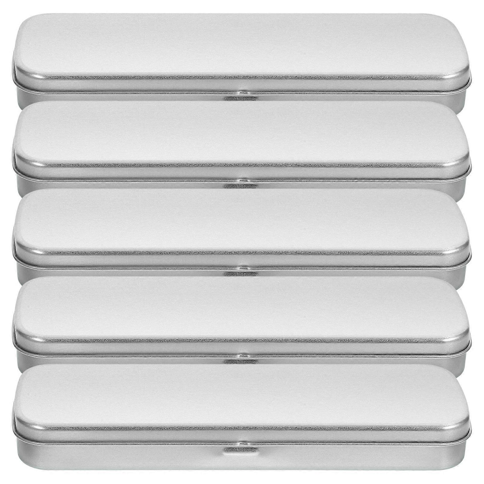 Rectangular Iron Pencil Case Metal Pen Box for Students 10Pcs