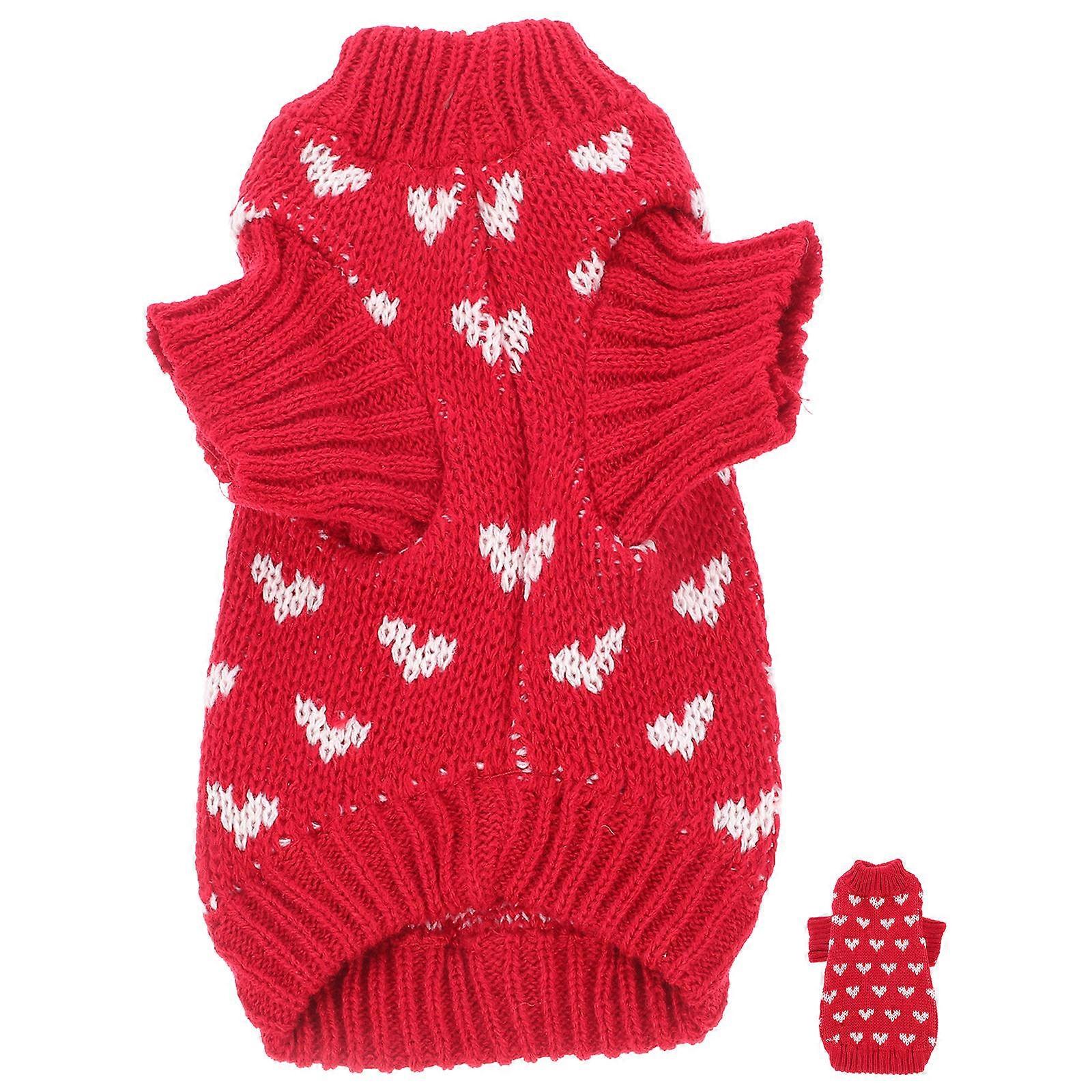 Dog Sweater Knitted Sweater for Pet Use with Heart Pattern