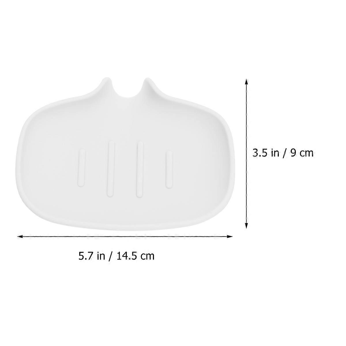 Soap Box with Draining Function Rectangular Shape Anti-Skid for Bathroom 1Set