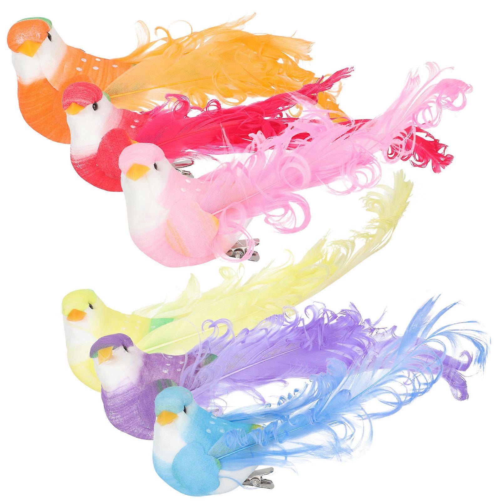 Delicate Design Artificial Feathered Birds 36 Pcs Landscape Decoration Perfect For Tree And Fence Use