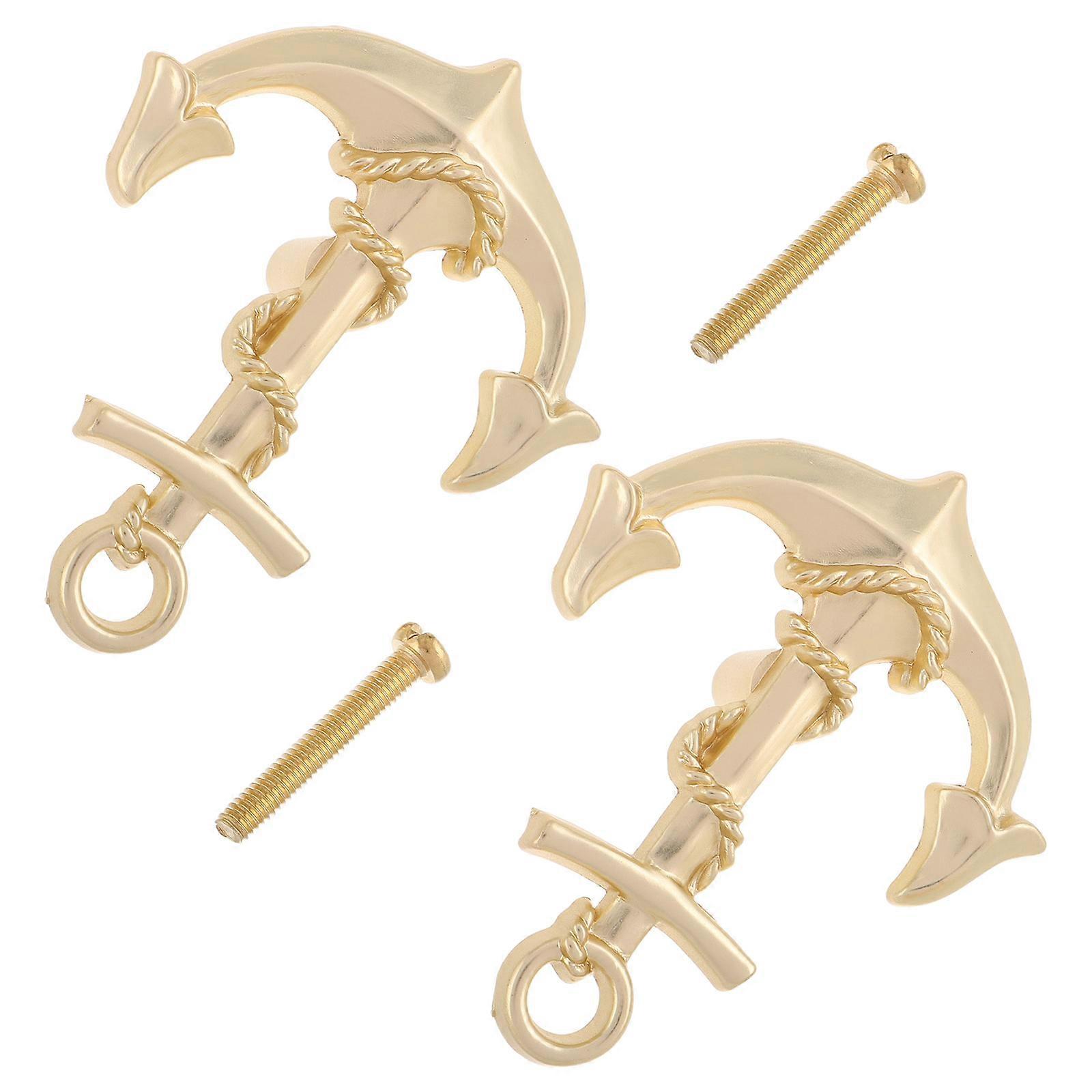 Rustic Anchor Cabinet Drawer Pull Handles Zinc Alloy Decorative Knobs 4Pcs