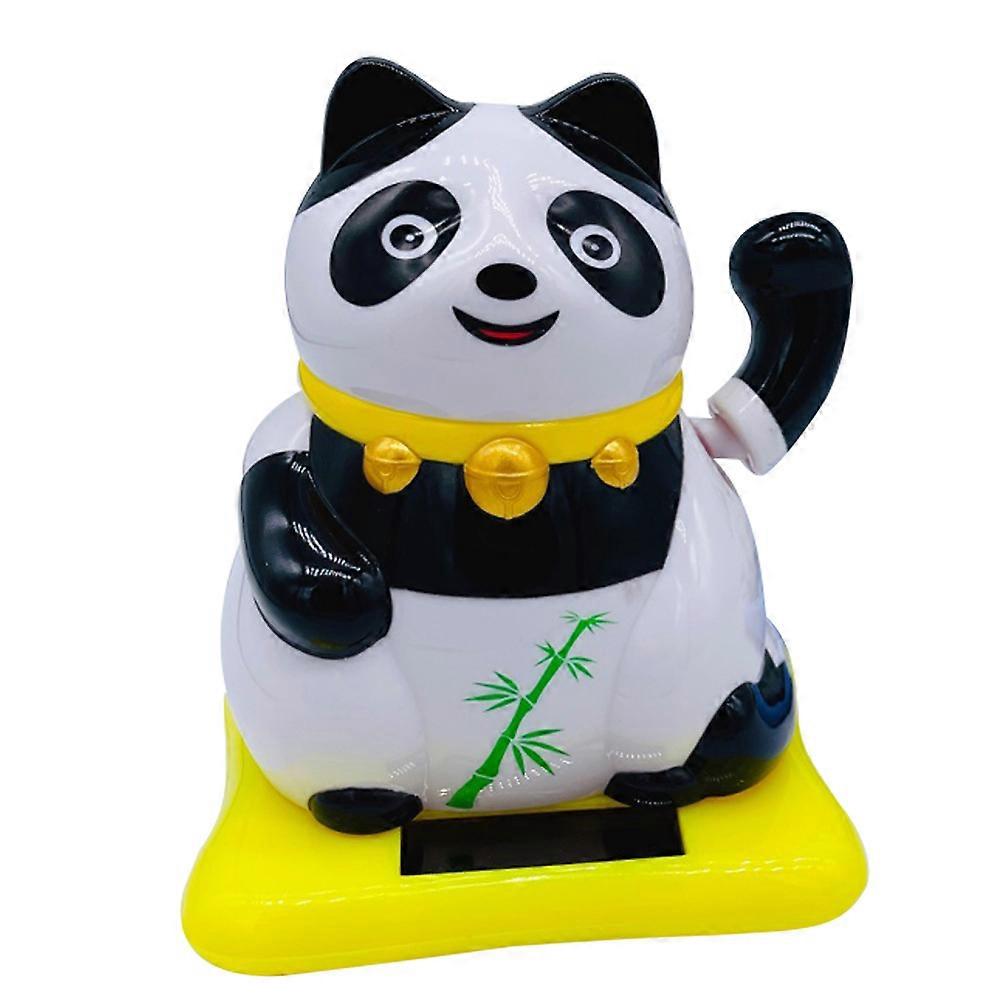 4Pcs Solar Powered Panda Car Ornament for Dashboard Decorative Set