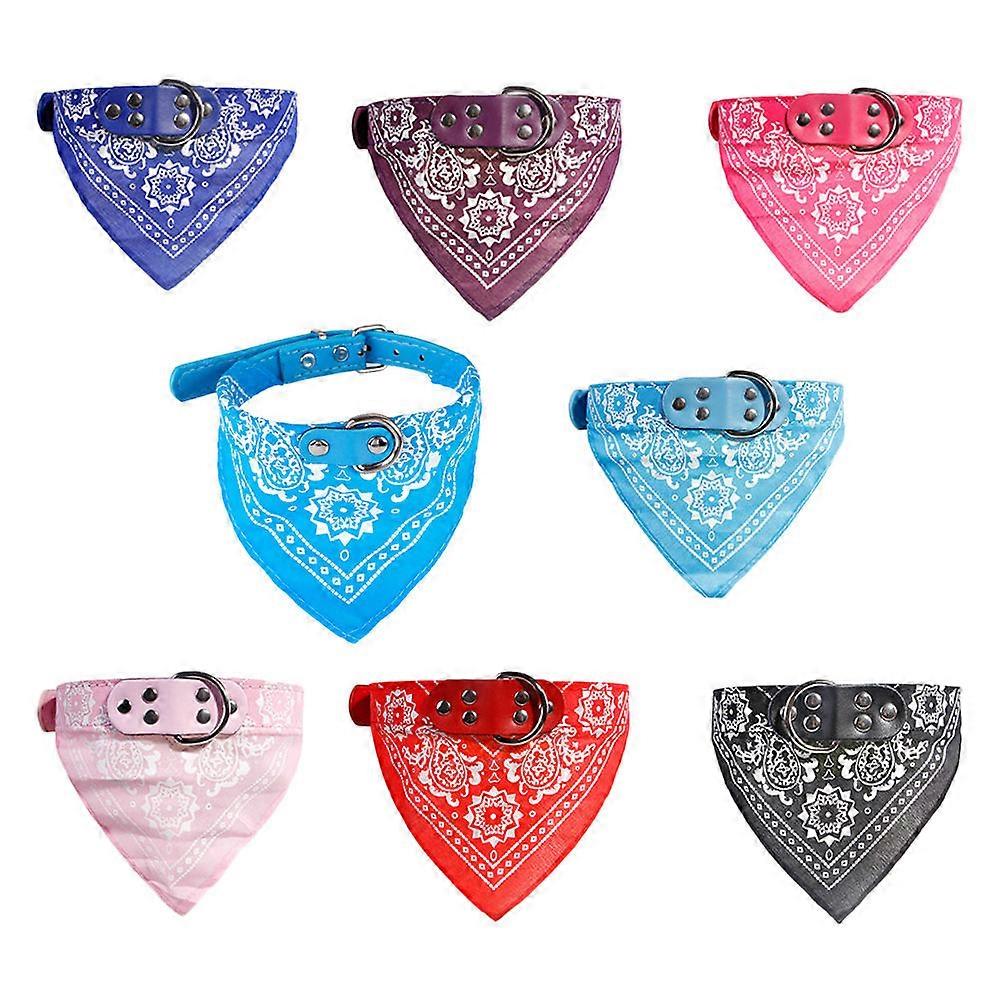 Pet Neckerchief Adjustable Dog Collar for Puppies 8Pcs Assorted Color