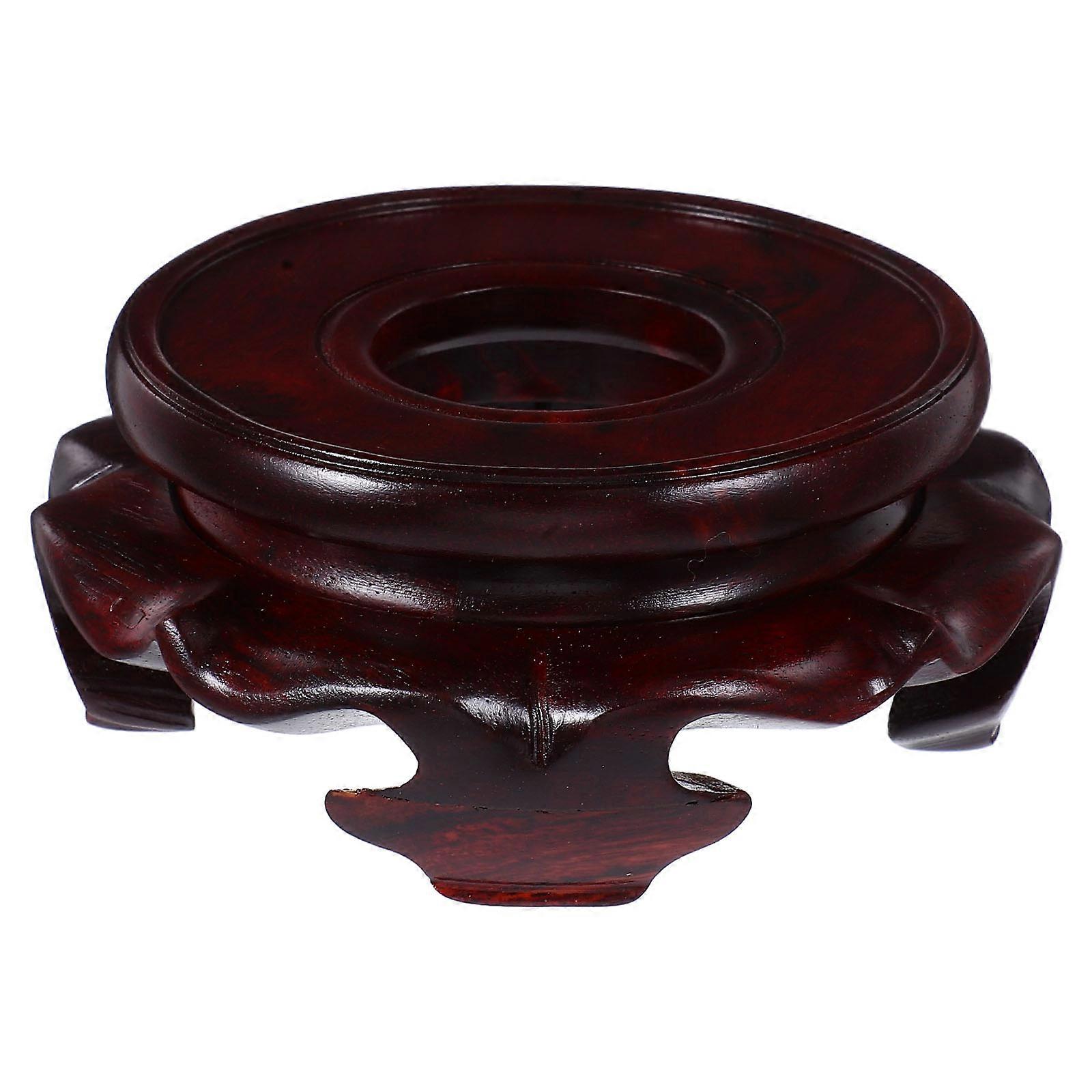 Crystal Ball Stand 3Pcs Round Hollow Wooden Base Suitable For Home Office Decoration 10X10Cm Artistic Design