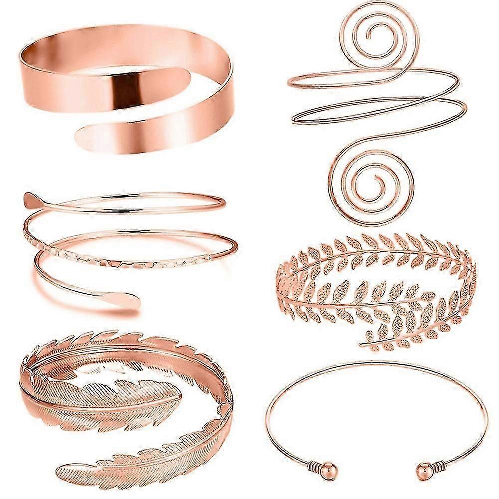 6 Pcs Arm Cuffs, Upper Arm With Cuff Bracelets,adjustable Armband Set