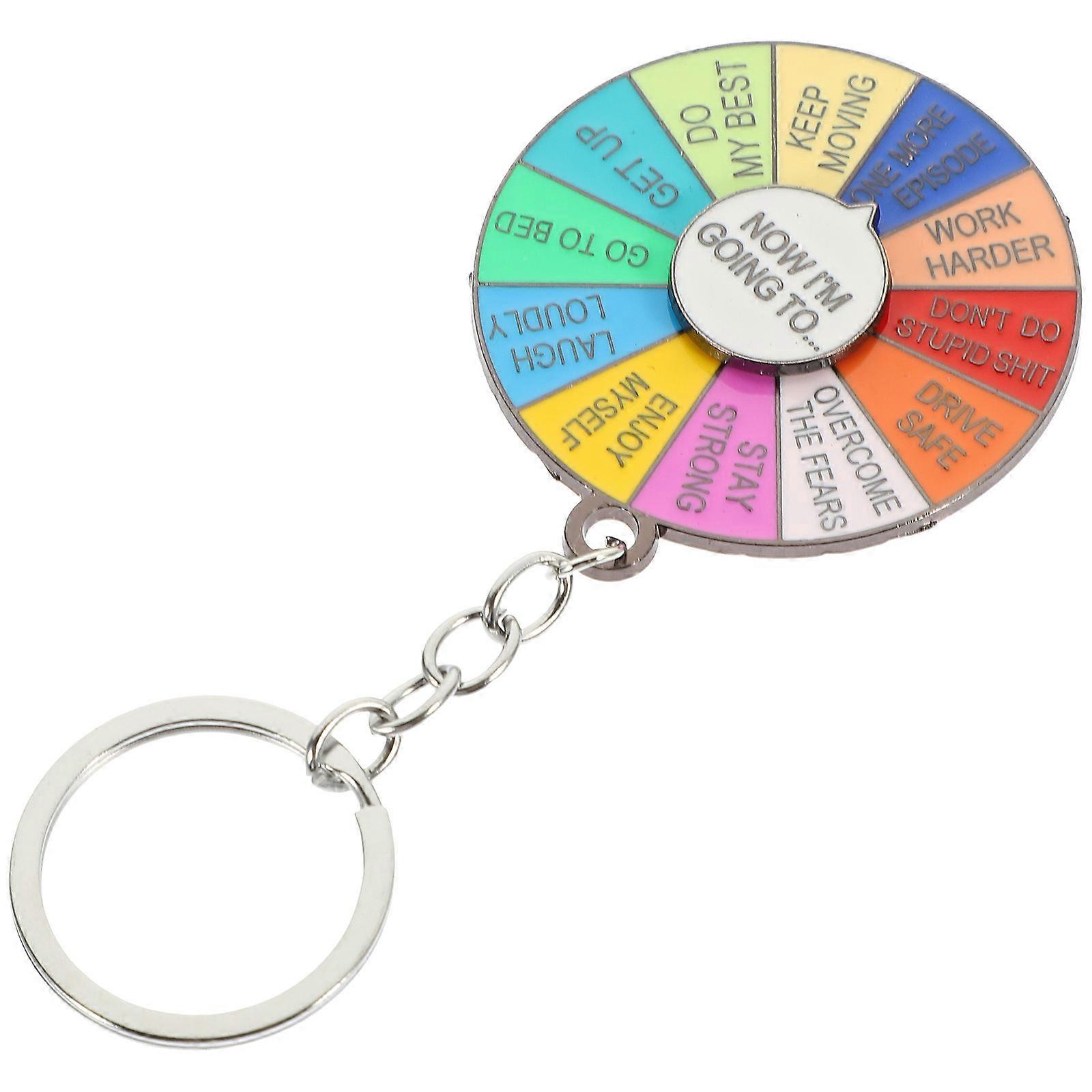 Rotating Roulette Keychain Pendant for Decoration Metal Charm Accessory