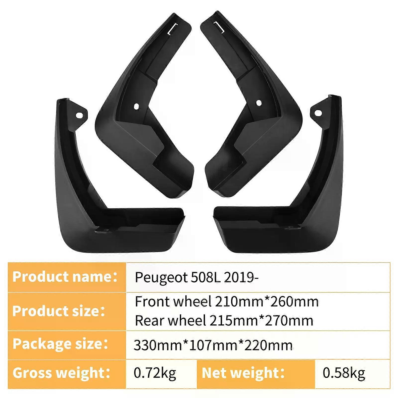Apply Mud Flaps for  Peugeot 508L 2019-2025 Lightning Splash Guards Fender MudFlaps Front Rear Mudguards Car Accessories