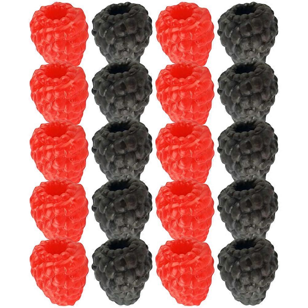 Realistic Simulation Raspberry for Decoration Use 20Pcs Plastic Fake Fruit