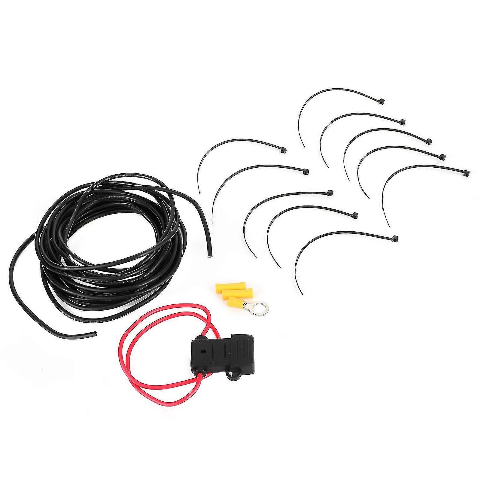 Trailer Wiring Harness with 10A Fuse and 12AWG Cable - Powered Converter Connection Kit