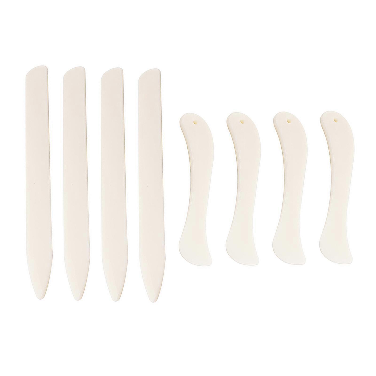 8Pcs Leather Creasing Tool Plastic Bone Folder Fabric and Paper Creaser Tool for Leathercraft Burnishing Bookbinding Multicolor