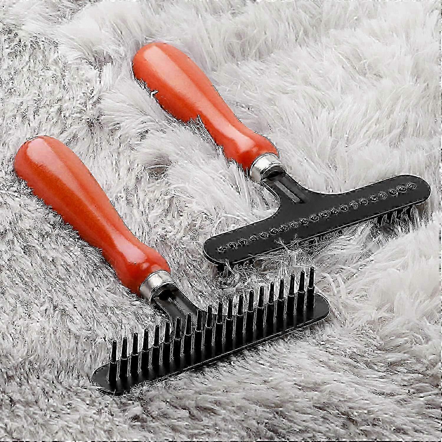 Optimized Handheld Carpet Rake for Softness & Fluffiness Restoration. Ideal for Hair Removal & Carpet Revitalization, Compatible with Multiple Brands