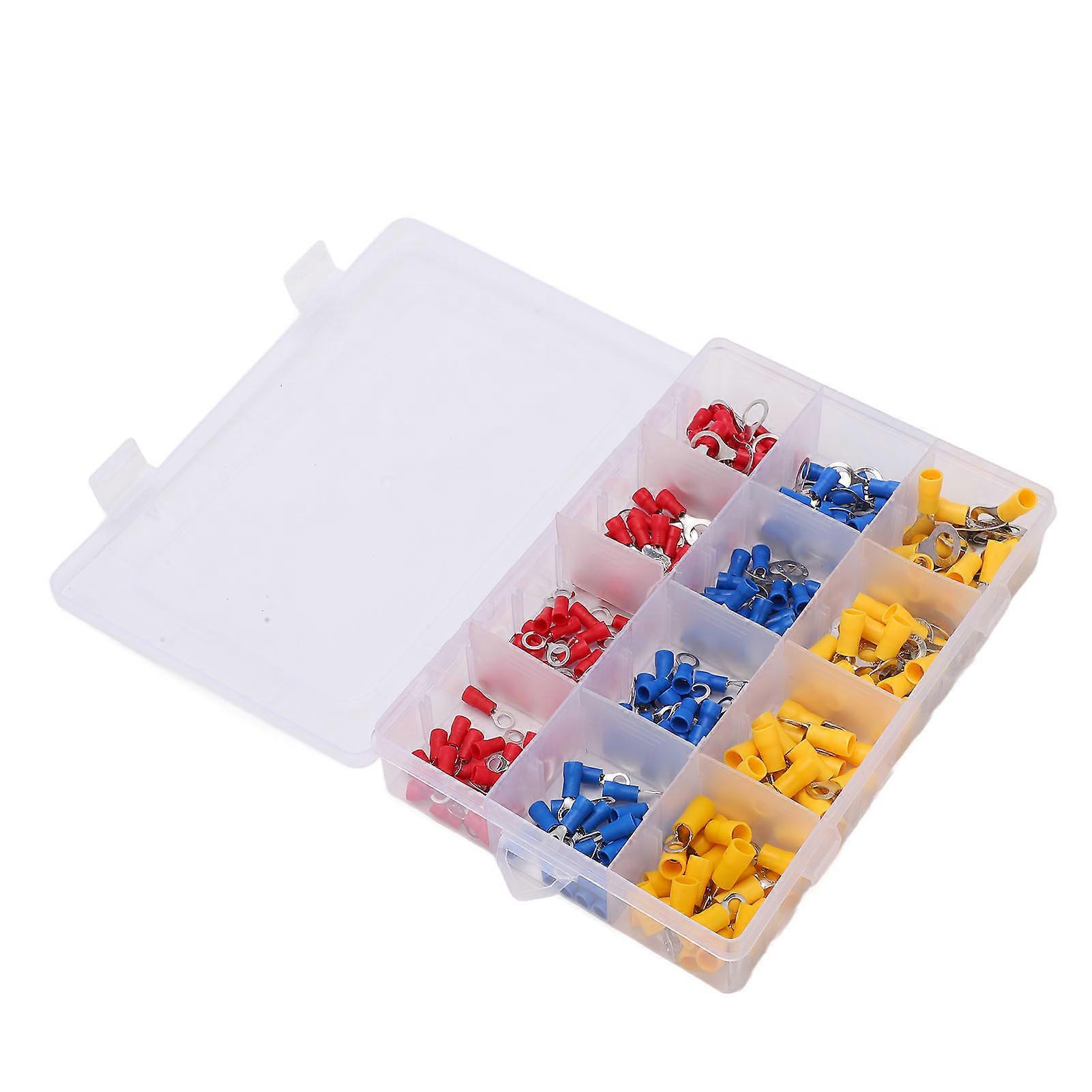 240PCS Mixed Ring Terminal Kit Quick Disconnect Insulated Wire Terminals Lug Set for Electrical Industry