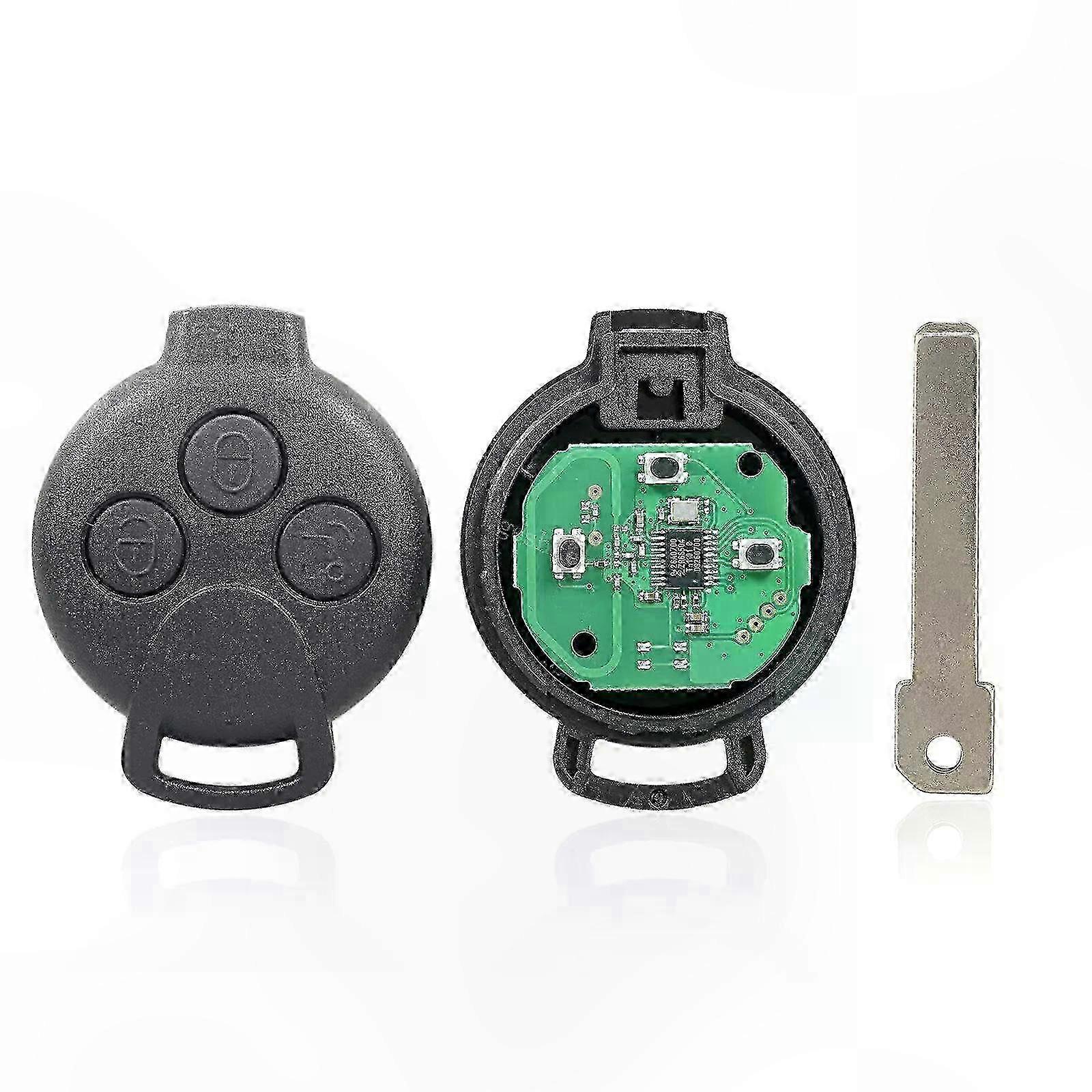3-Button Key Fob for 2007-2015 Smart Fortwo 451, 434MHz PCF7941 Transponder Chip