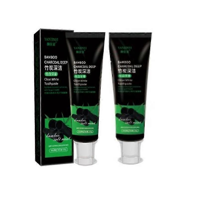 2pcs  Bamboo Charcoal Toothpaste For Whitening And Refreshing Breath Activated Carbon Toothpaste ,removing Tooth Stains, Smoke Stains