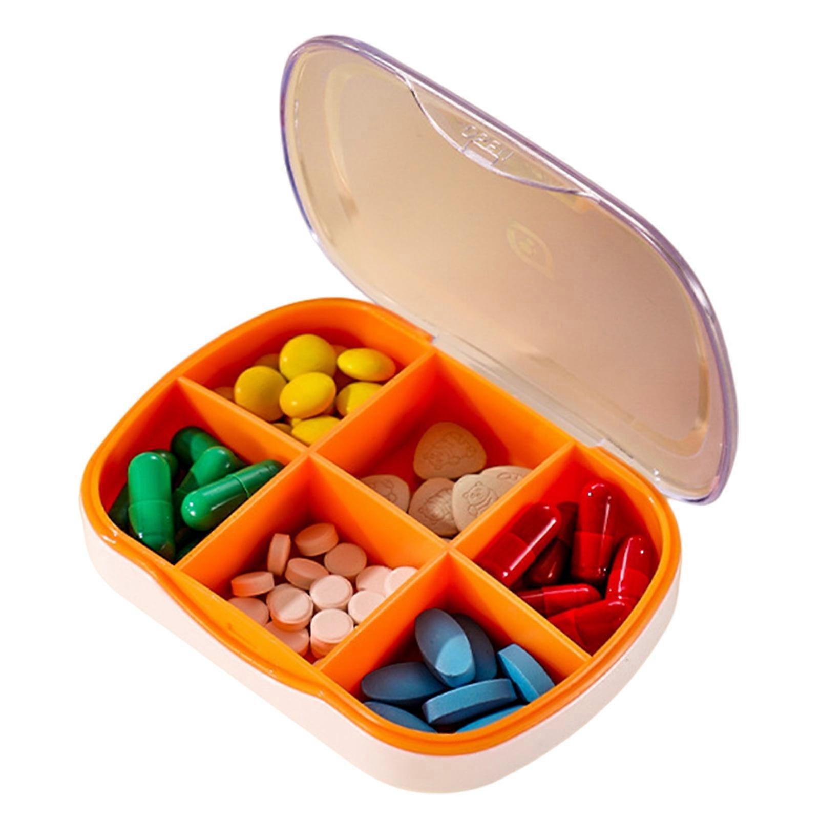 Hesroicy Moisture-Proof Pill Box with Compartment Design - Portable Travel Tablet Organizer with Dustproof Feature (4/6 Grids)