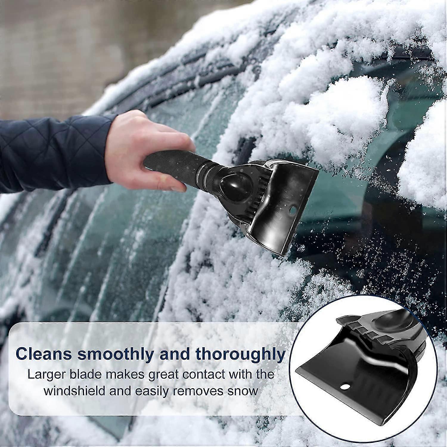 2 Pack Ice Scraper Snow Scraper Frost Ice Removal Tool,sturdy,foam Grip,compact Size,for Car Auto Suv Truck Windshield Windows (black)