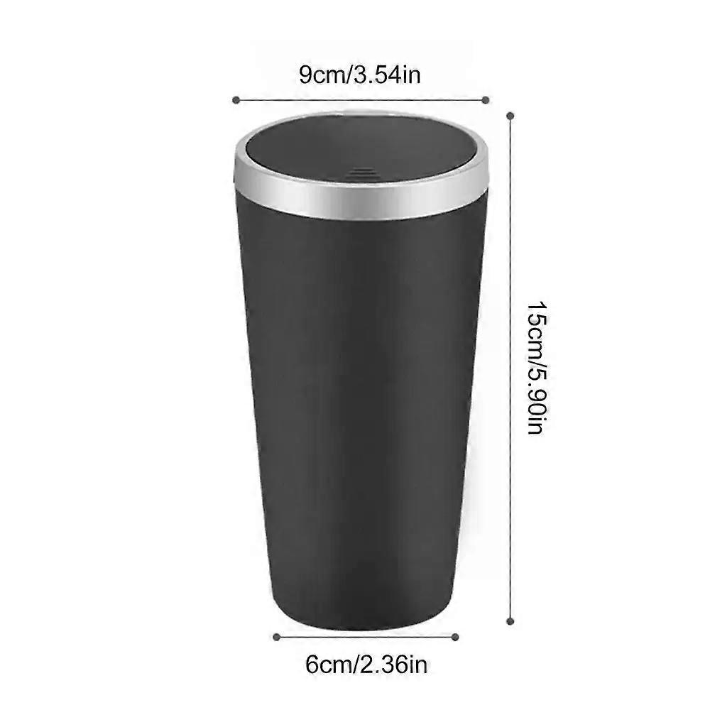 Compact Leakproof Mini Car Trash Can with Easy-Press Pop-Up Lid Durable Odor-Blocking Waterproof ABS Bin for Cup Holders Storage