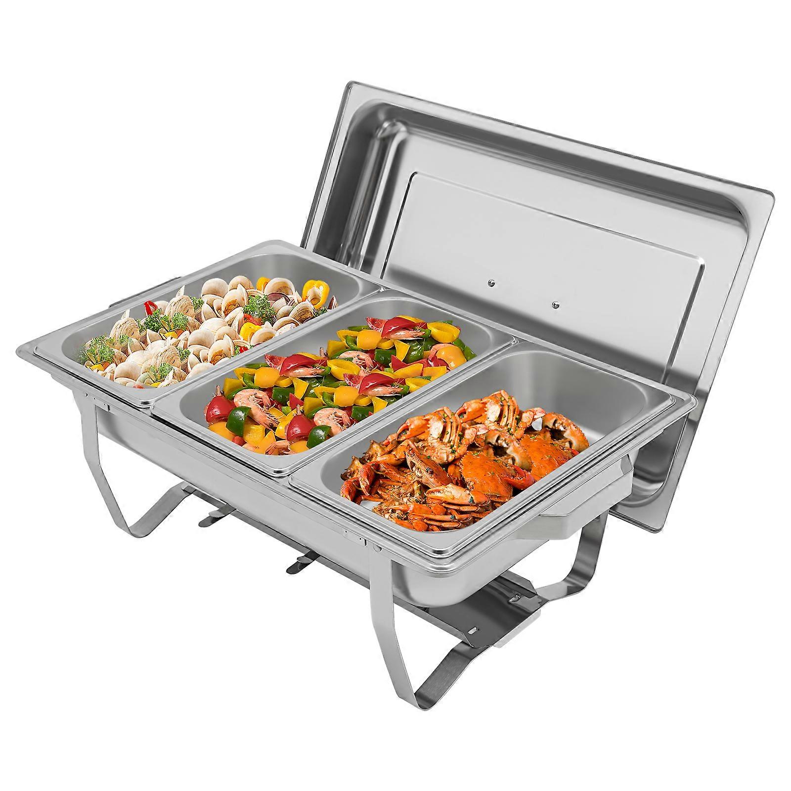 5L Large Capacity Chafing Dish Buffet Set Rectangular Buffet Dishes Warming Set