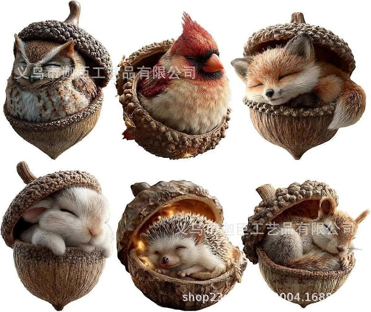 Skogsdjurs-ekollonprydnader, mysiga skogsjulprydnader, 2D akrylhängande prydnad heminredning, kottedjurdekoration, skogskreation