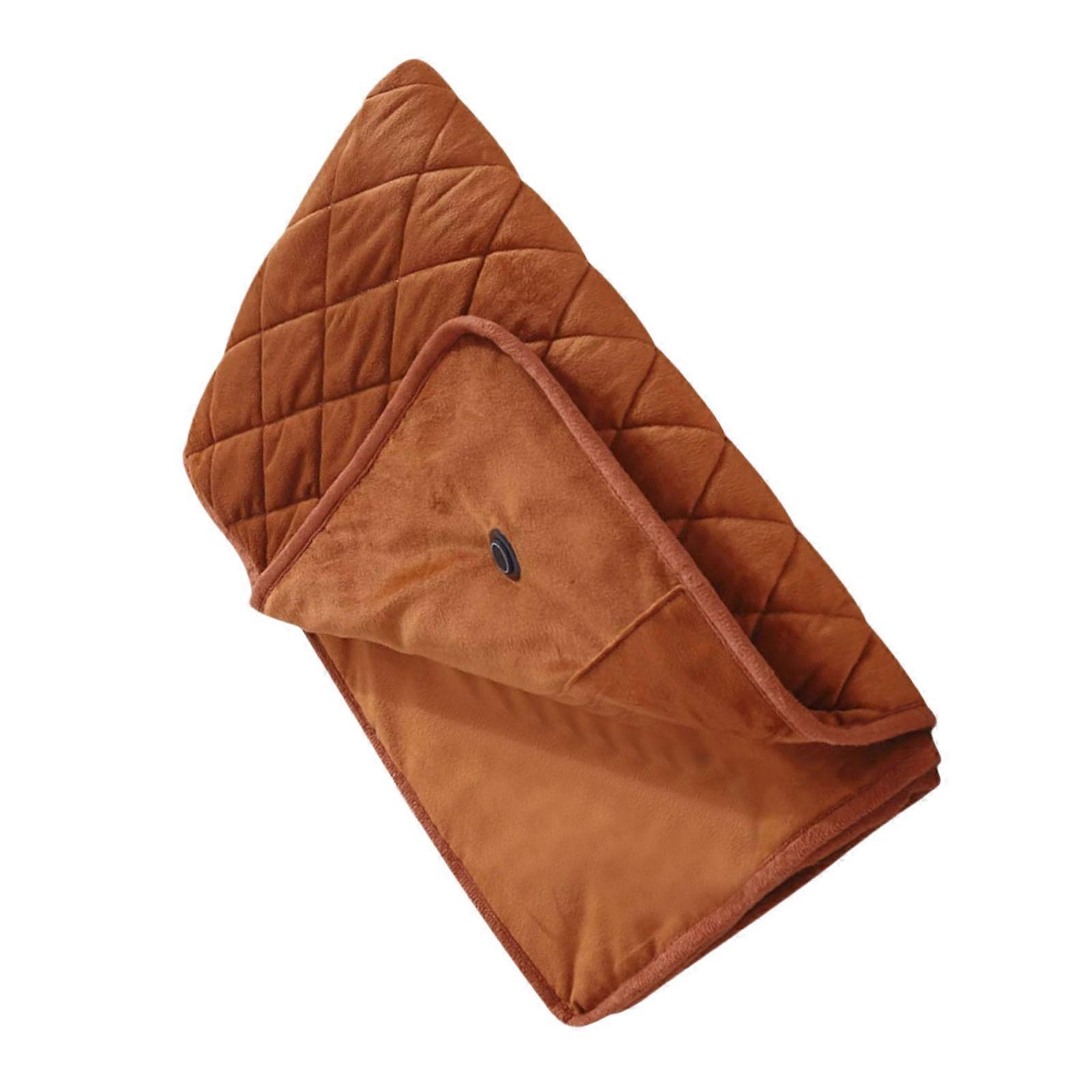 Adjustable Electric Thermal Blanket 3 Heat Settings USB Cozy Home Bedding Shoulder Wrap  Coffee color