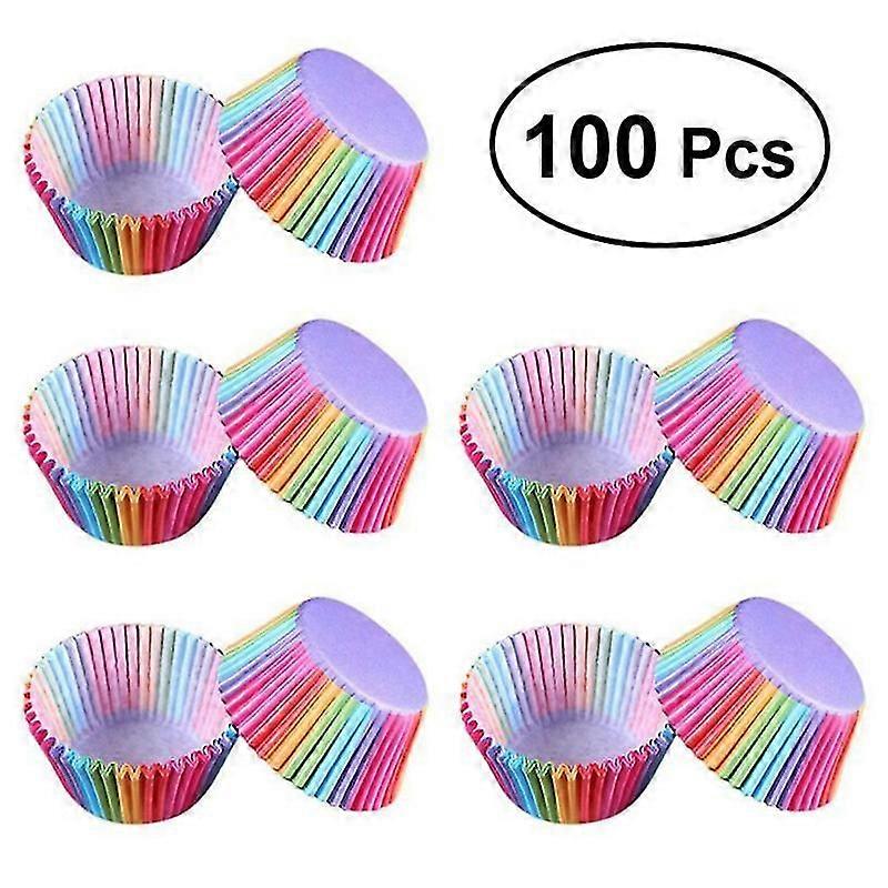 200pcs قوس قزح كعكة كوب الخبز الكعك كوب