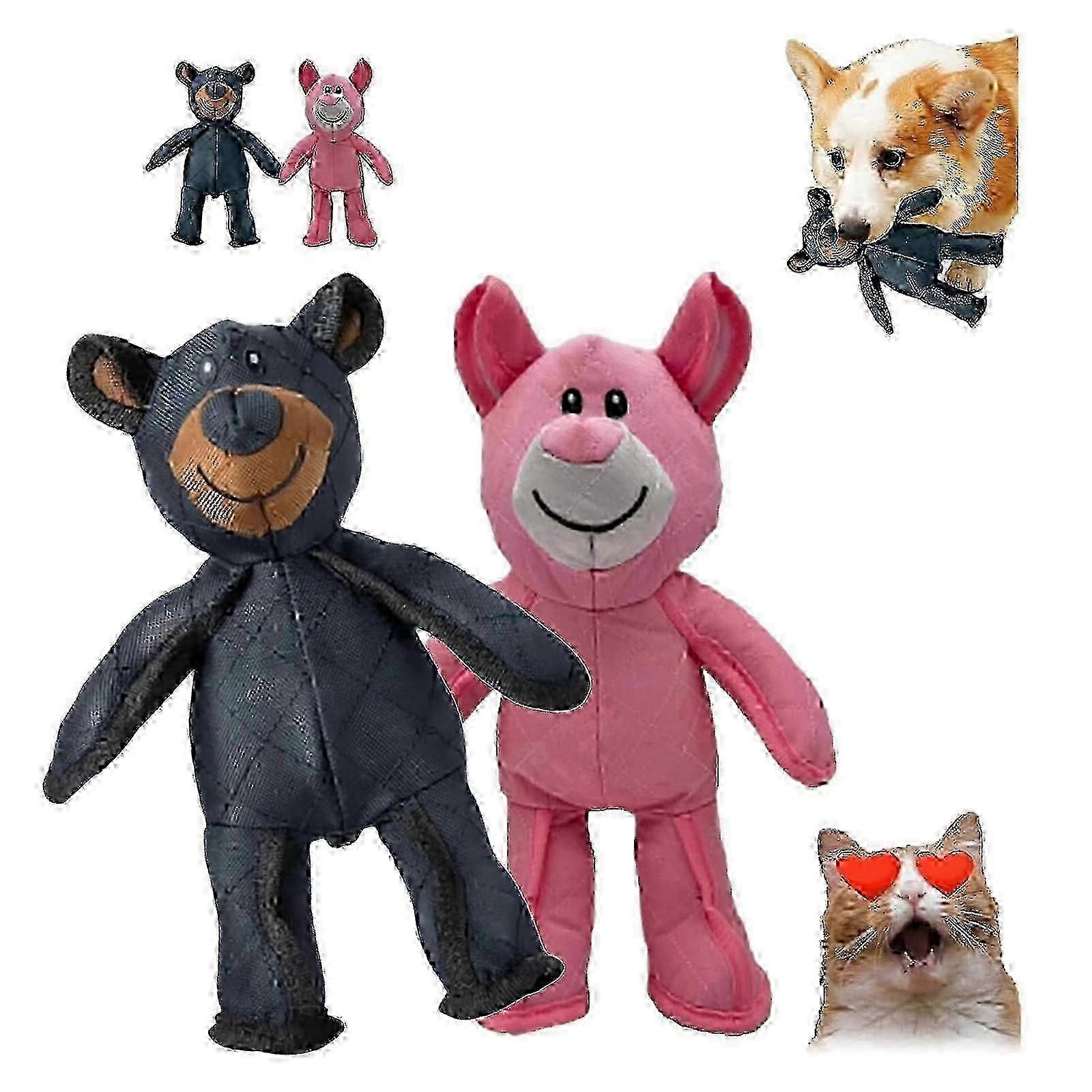 Heavy-Duty 2-Pack Unbreakable Dog Chew Toys for Aggressive chewers featuring Extreme Durability in Blue and Pink