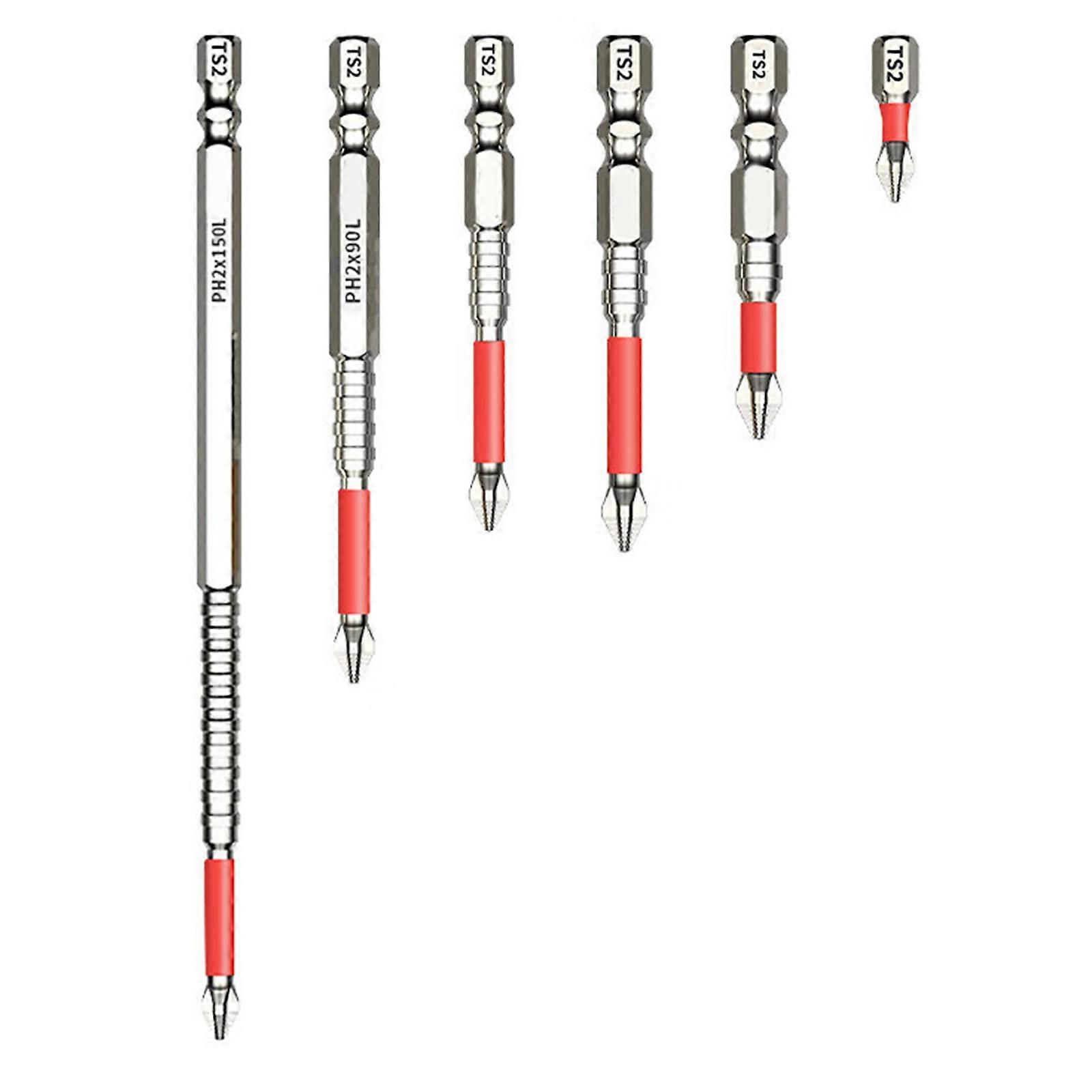 Magnetic Screwdriver Bit Set 1/4inch Hexagonal Shank Antislip Crossing Head Screw Driver Drill Bit Crossing Head Hand T Multicolor