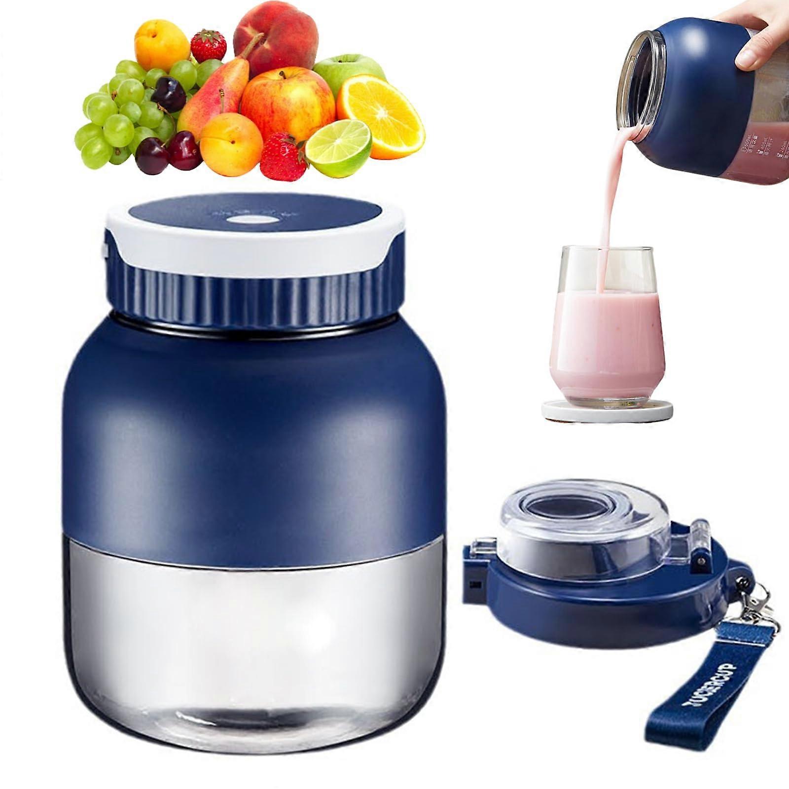 Portable Blender 500ml USBC Rechargeable Wireless Smoothie Maker with 8 Blades for Travel and Home