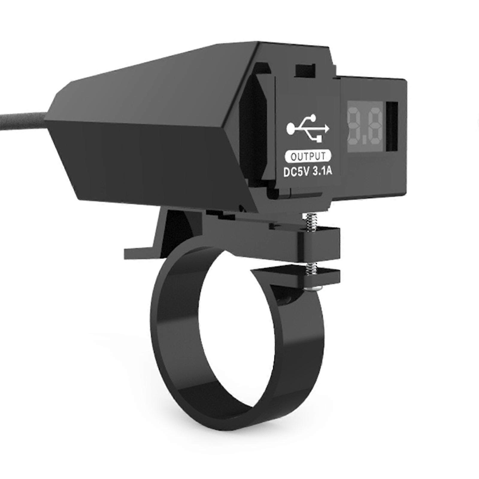 Motorcycle Phone Charging Socket Double USB Fast Charging Outlet with Switch Voltmeter & Waterproof Caps Charging Socket  Re