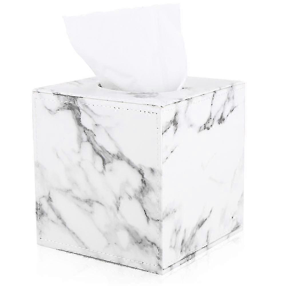 tissue box holder marble cube leather