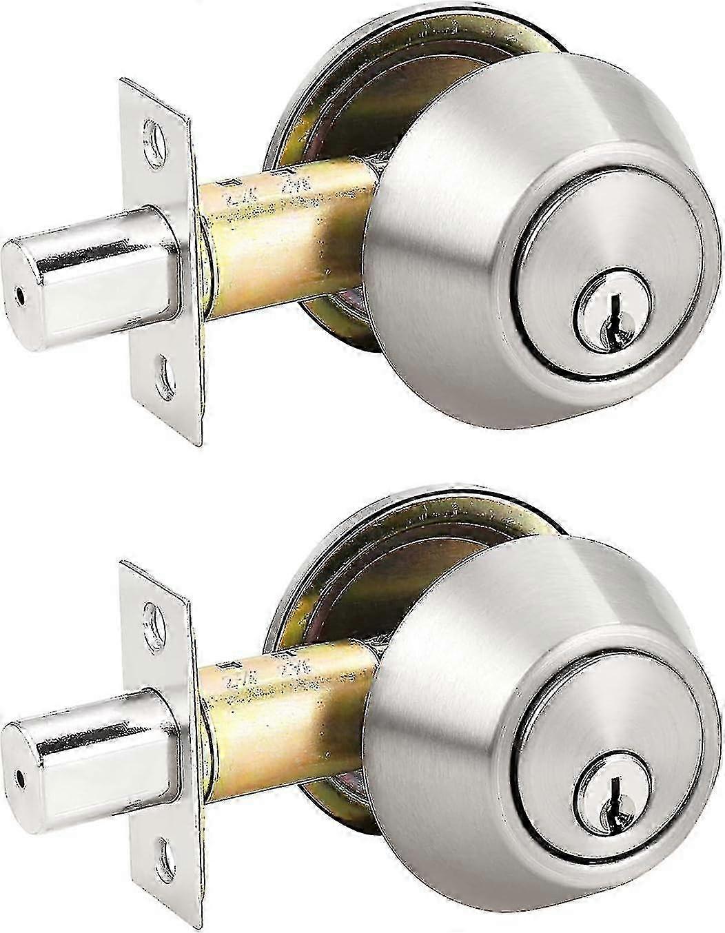 2-Pack Combo for Keyed Alike Single Cylinder Deadbolts in Brushed Nickel