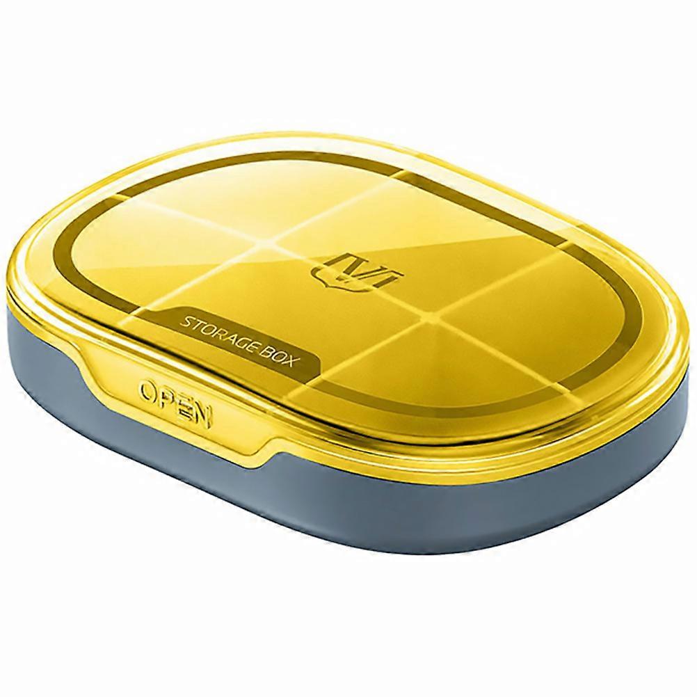 Pill Cases Organizer Medications Durable Material Rectangular Shape For Home And Office Use Dark .7x7cm 1Set