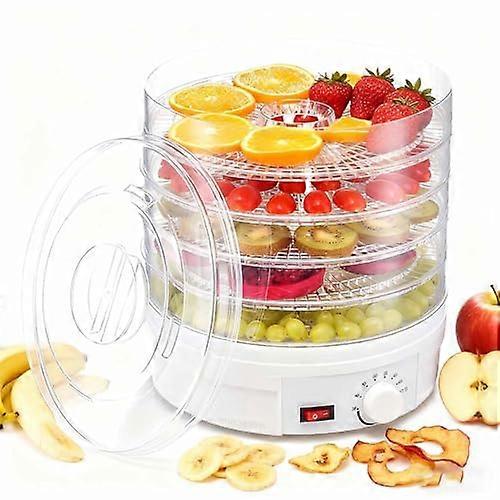 Transparent MultiLayer Food Dehydrator with Adjustable Timer and 360° Heating for Fruits Vegetables
